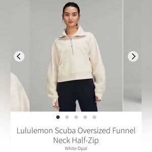 GUC Lululemon White Opal Scuba Funnel Neck Half-Zip